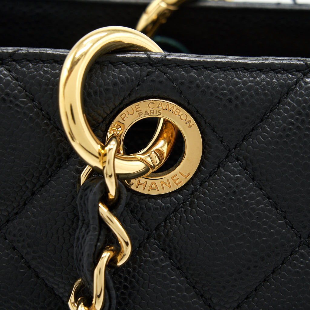 CHANEL GRAND SHOPPING TOTE BAG CAVIAR BLACK GHW