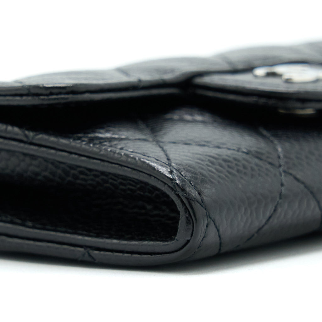 CHANEL CLASSIC FLAP CARD HOLDER CAVIAR BLACK SHW