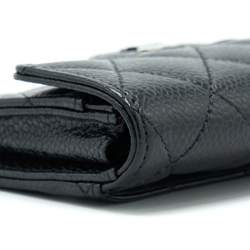 CHANEL CLASSIC FLAP CARD HOLDER CAVIAR BLACK SHW
