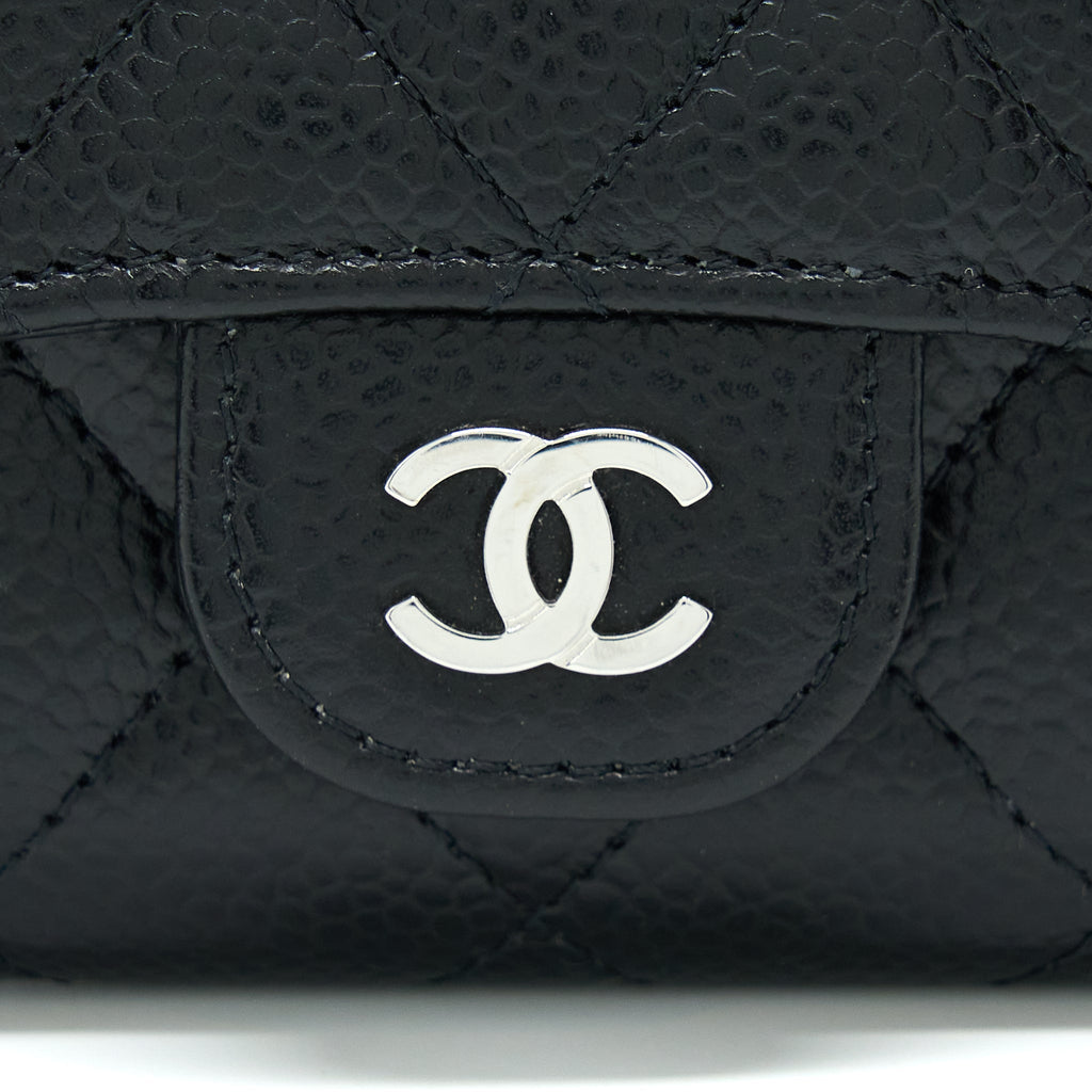 CHANEL CLASSIC FLAP CARD HOLDER CAVIAR BLACK SHW