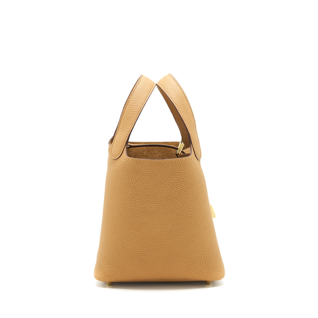 HERMES PICOTIN 18 LOCK BAG 4Z BISCUIT GHW