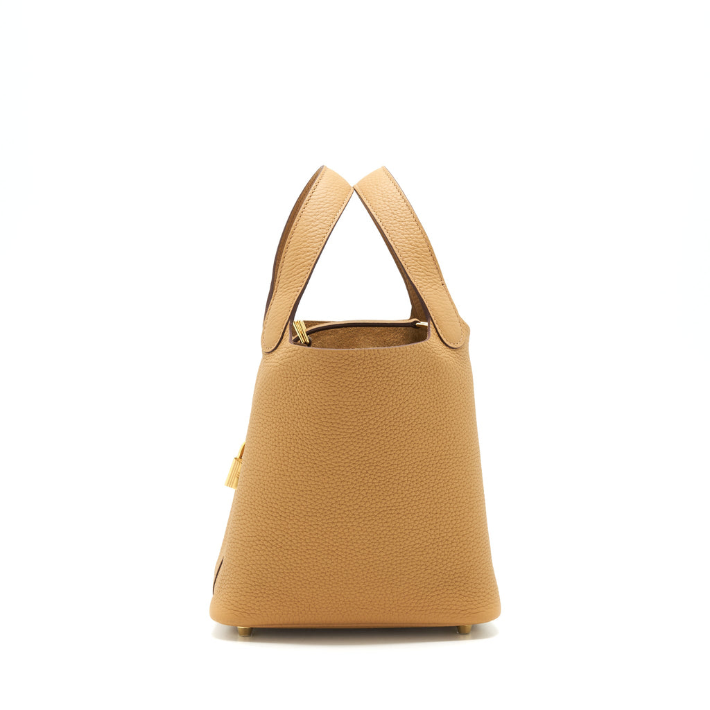 HERMES PICOTIN 18 LOCK BAG 4Z BISCUIT GHW
