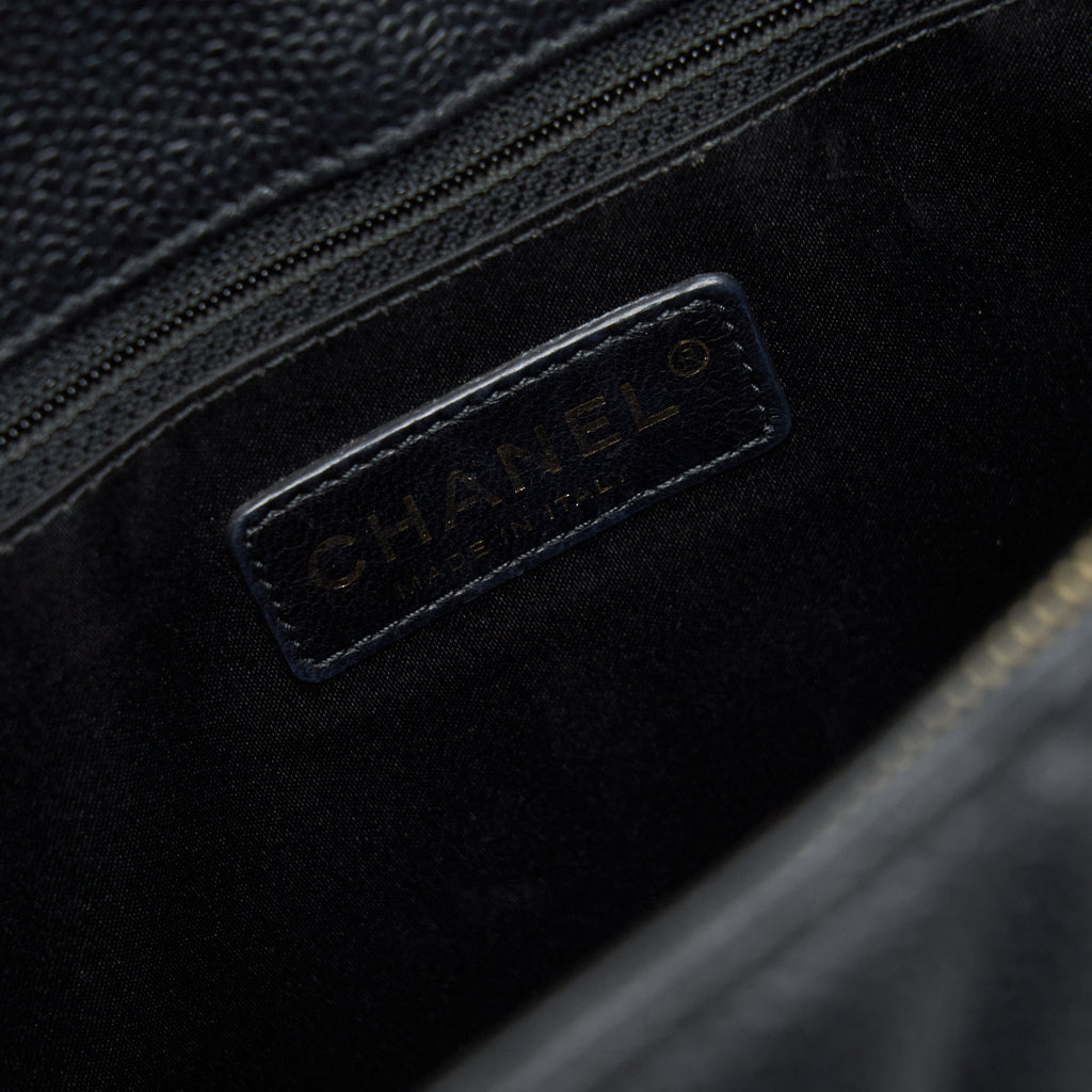 CHANEL GRAND SHOPPING TOTE BAG CAVIAR BLACK GHW