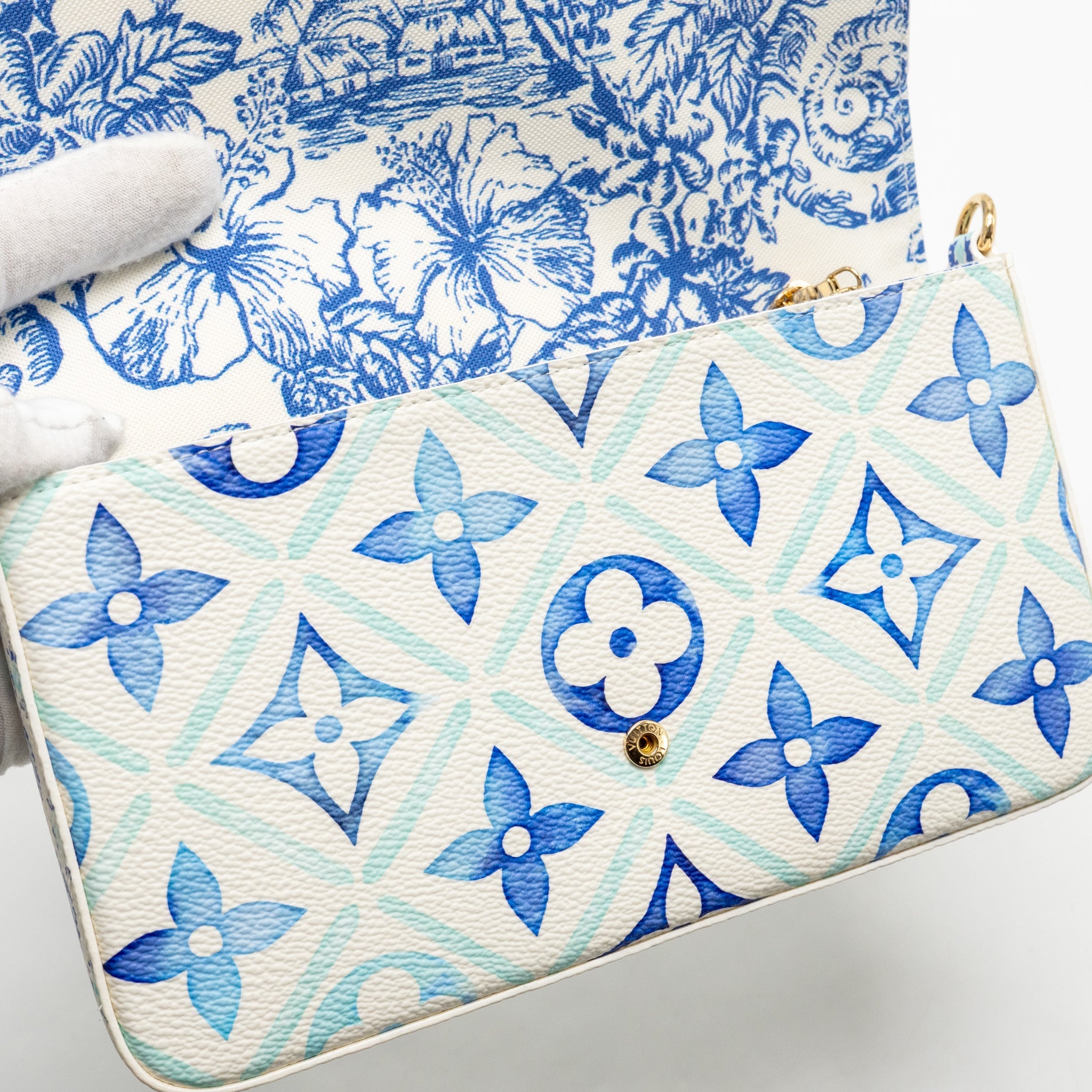 LOUIS VUITTON FELICIE POCHETTE MONOGRAM CANVAS BLUE/MULTICOLOUR GHW