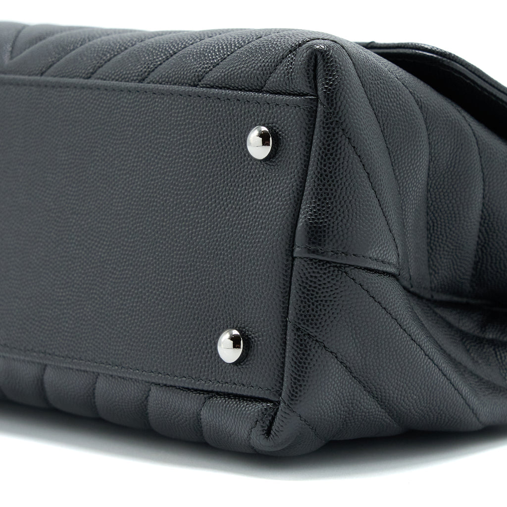 CHANEL MEDIUM COCO HANDLE CHEVRON CAVIAR BLACK SHW