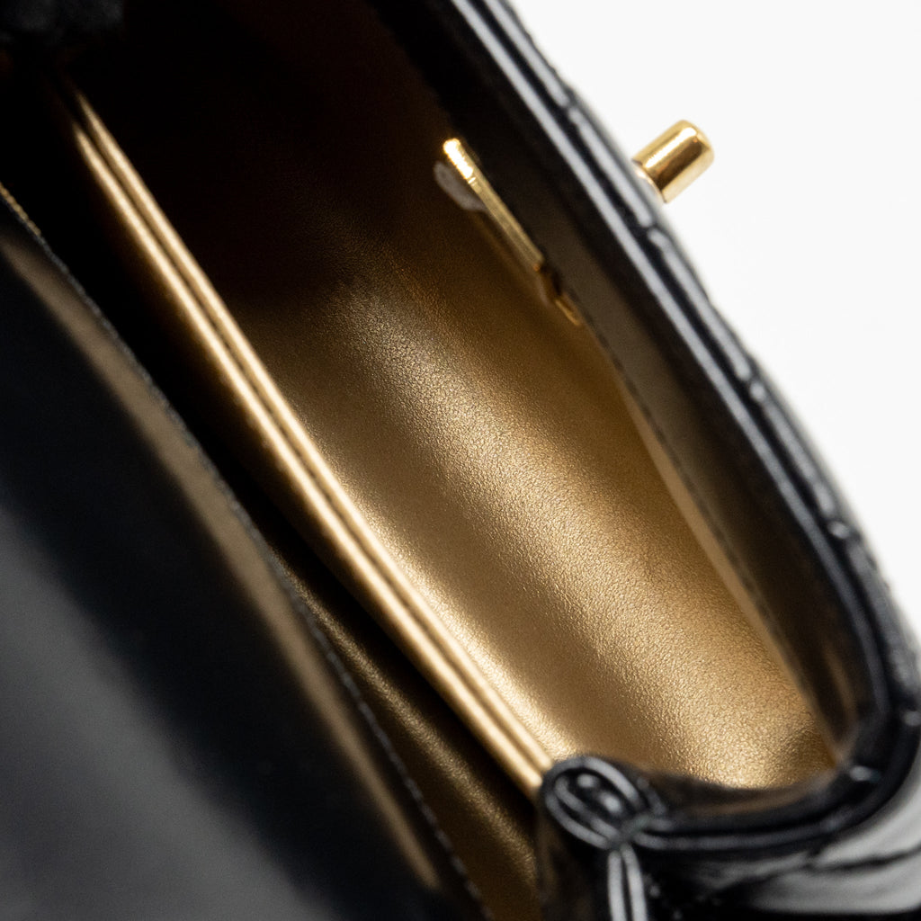 CHANEL METAL TOP HANDLE COCO HANDLE MINI SHINY CALFSKIN BLACK GHW (MICROCHIP)