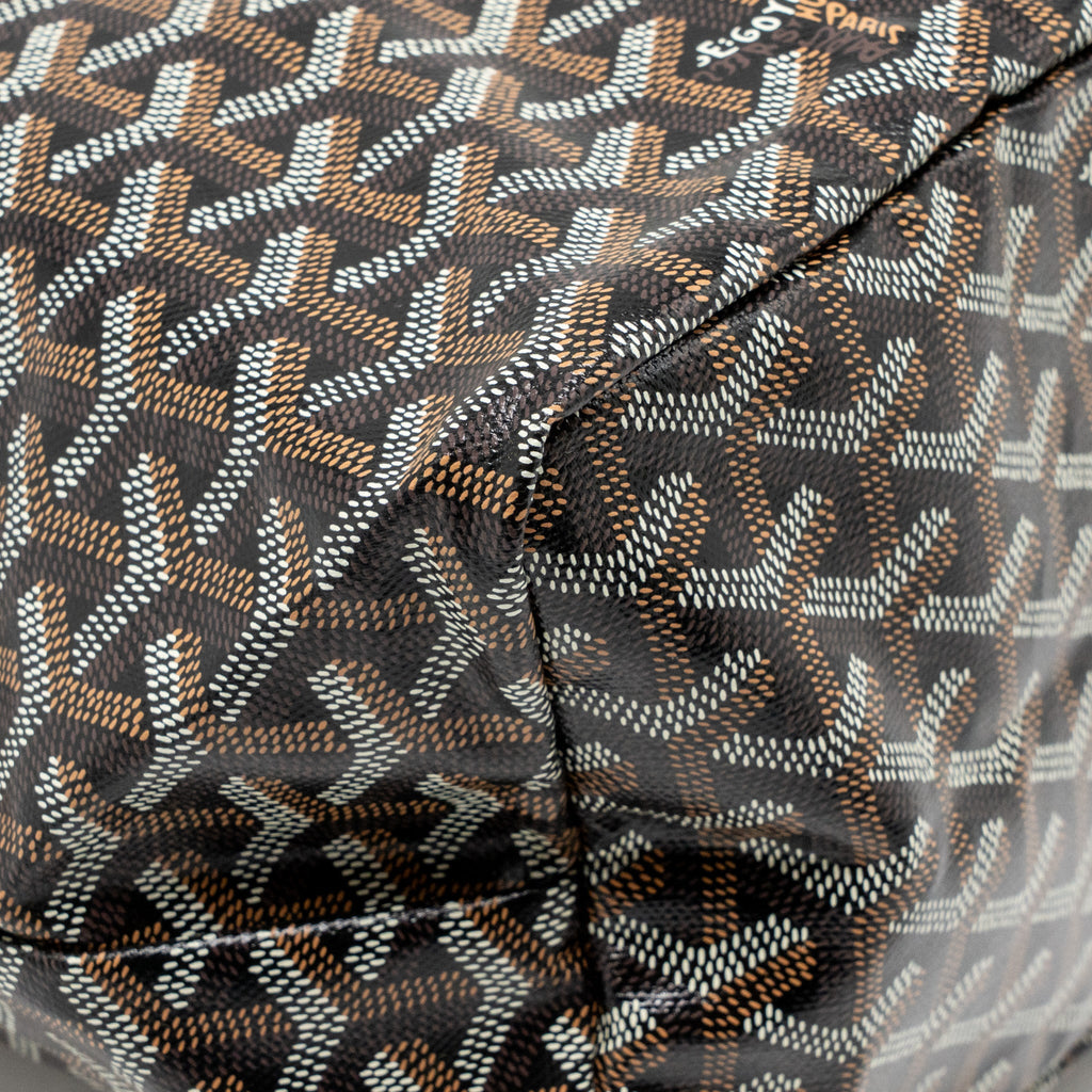 GOYARD SAINT LOUIS PM BAG GOYARDINE CANVAS/CALFSKIN BLACK SHW