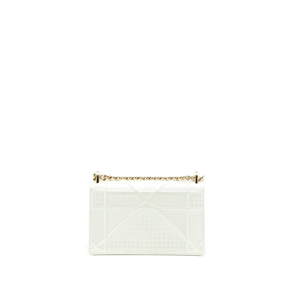 DIOR SMALL DIORMA METALLIC WHITE LGHW