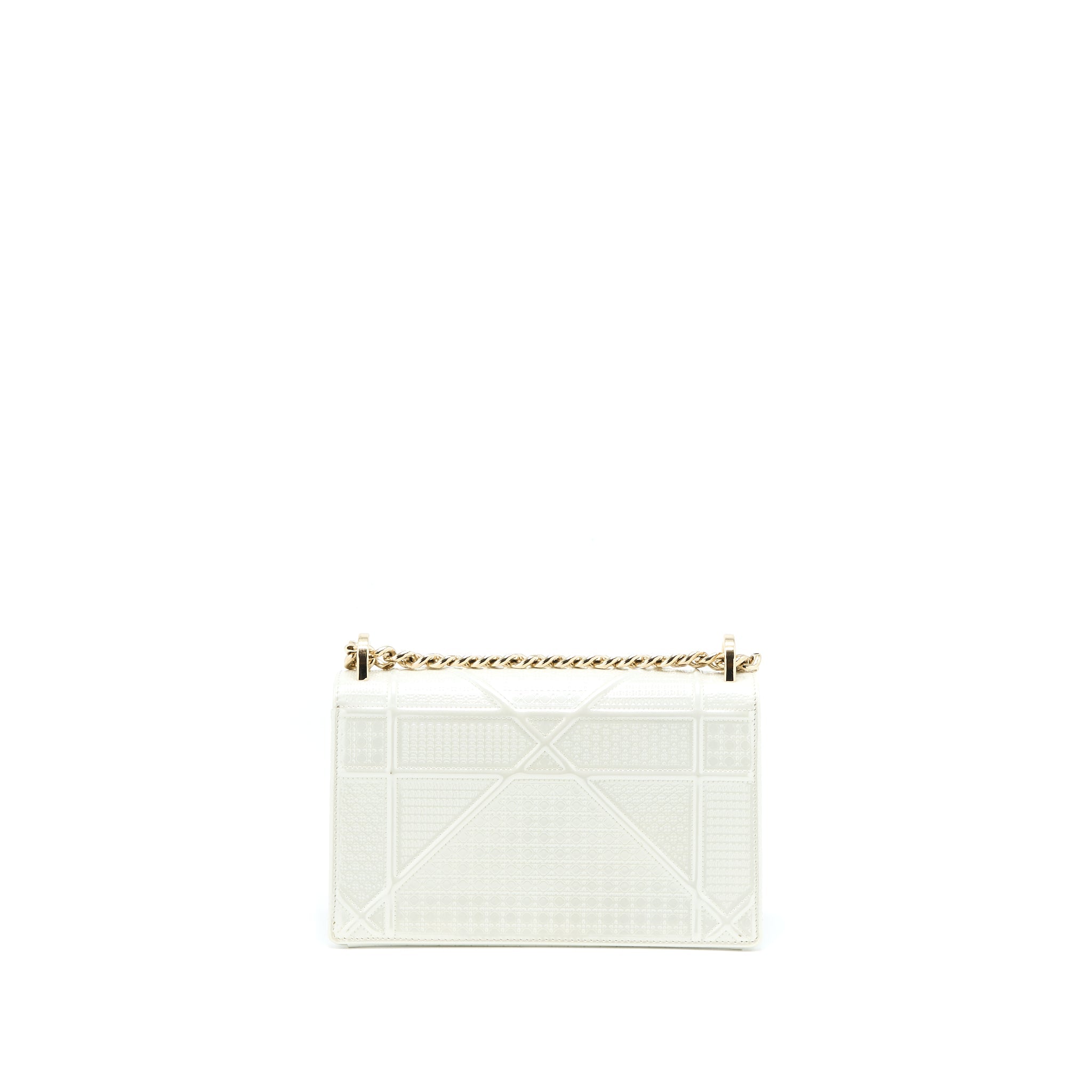 DIOR SMALL DIORMA METALLIC WHITE LGHW