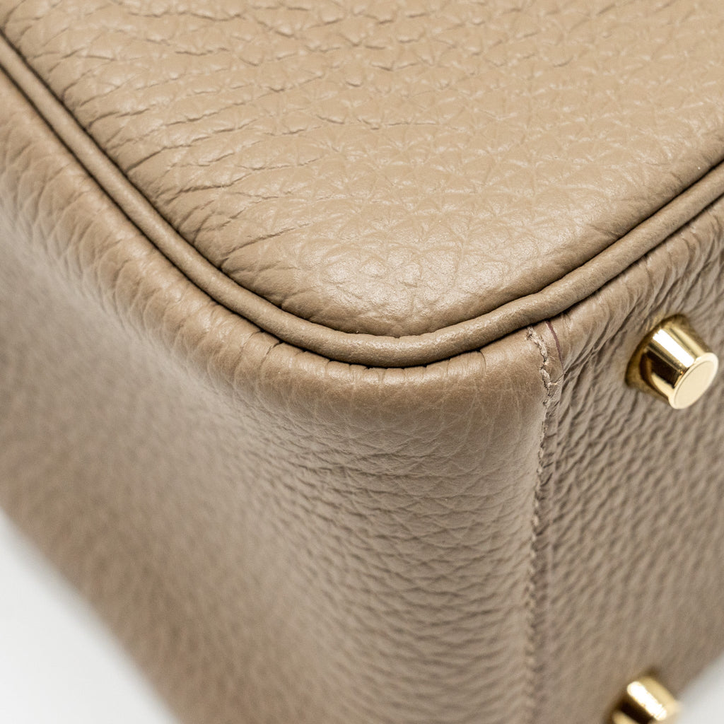 HERMES MINI LINDY CLEMENCE ETOUPE WITH CHAI-NATA-BLUE BRUME STRAP GHW