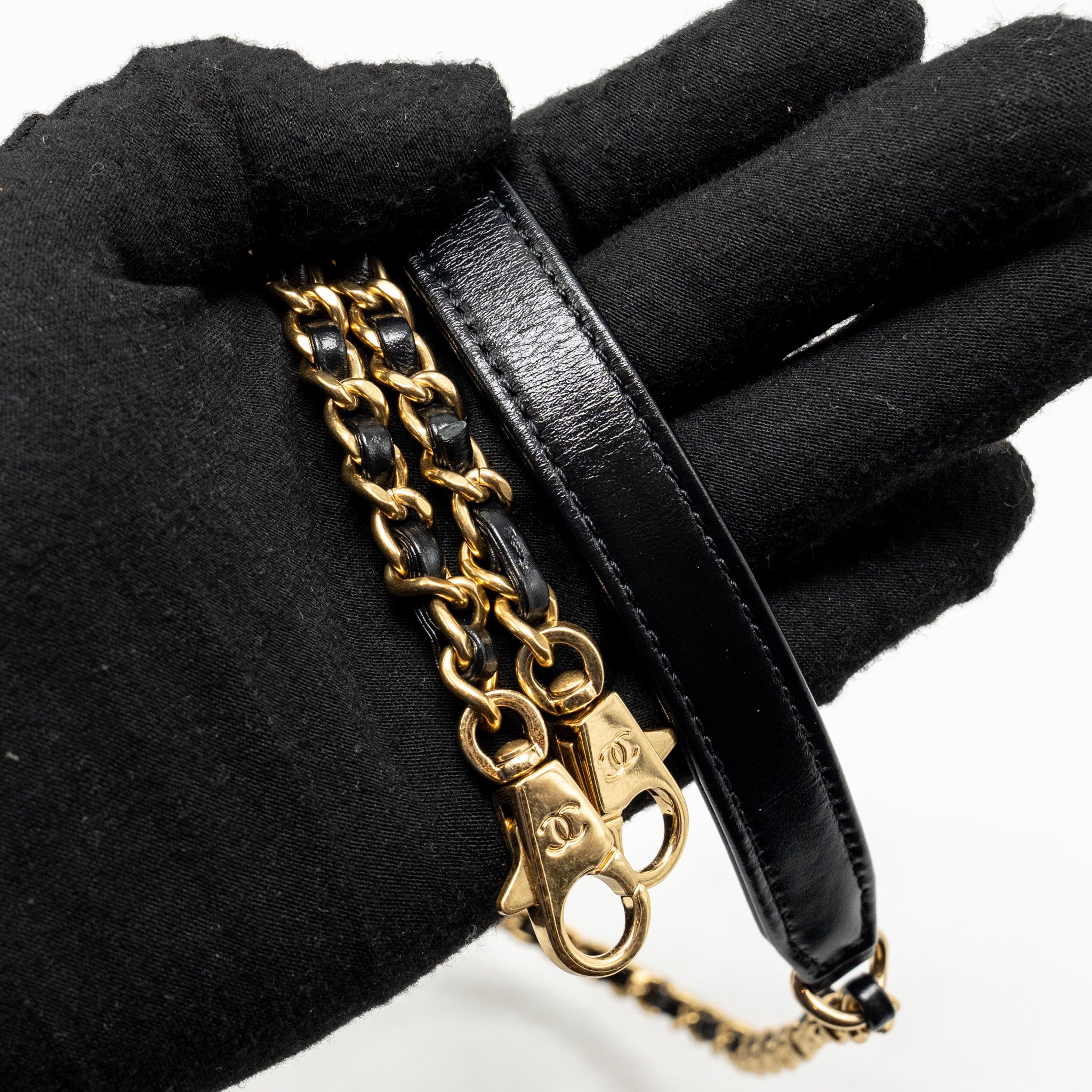 CHANEL METAL TOP HANDLE COCO HANDLE MINI SHINY CALFSKIN BLACK GHW (MICROCHIP)