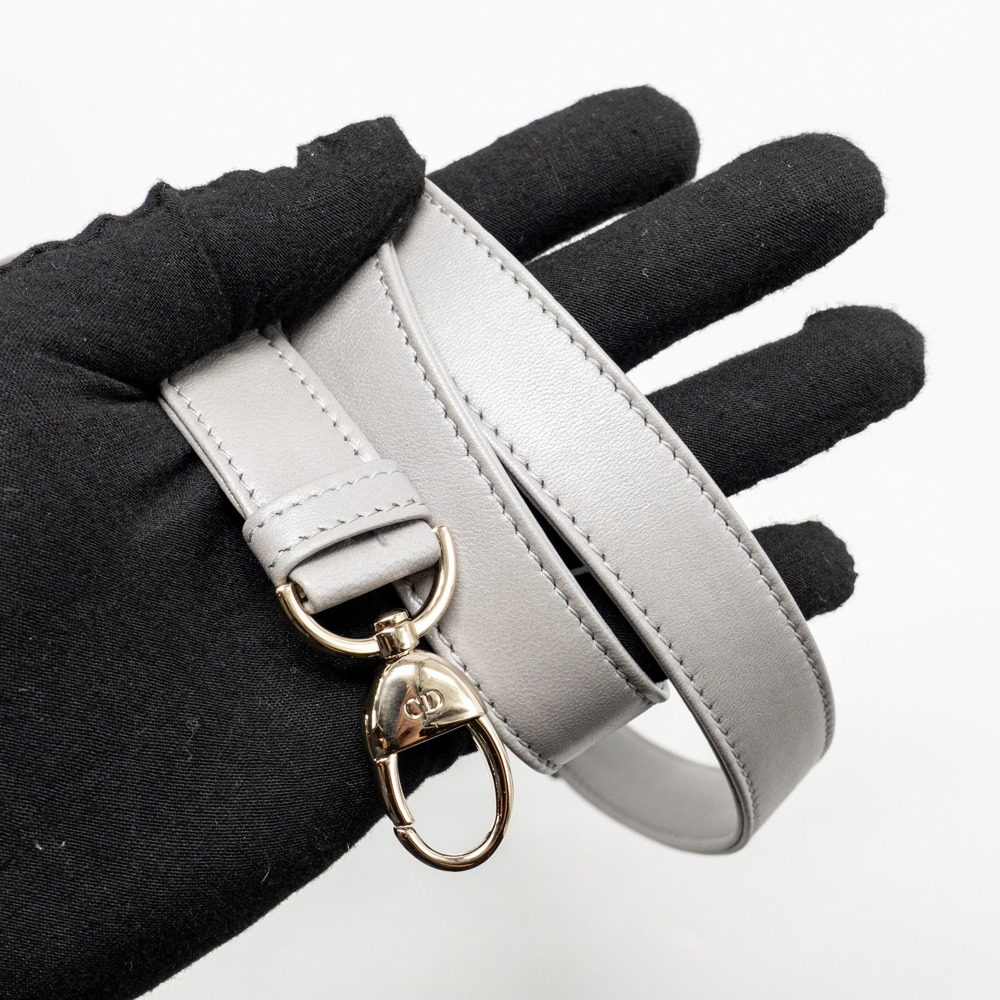 DIOR MEDIUM LADY DIOR LAMBSKIN GREY LGHW