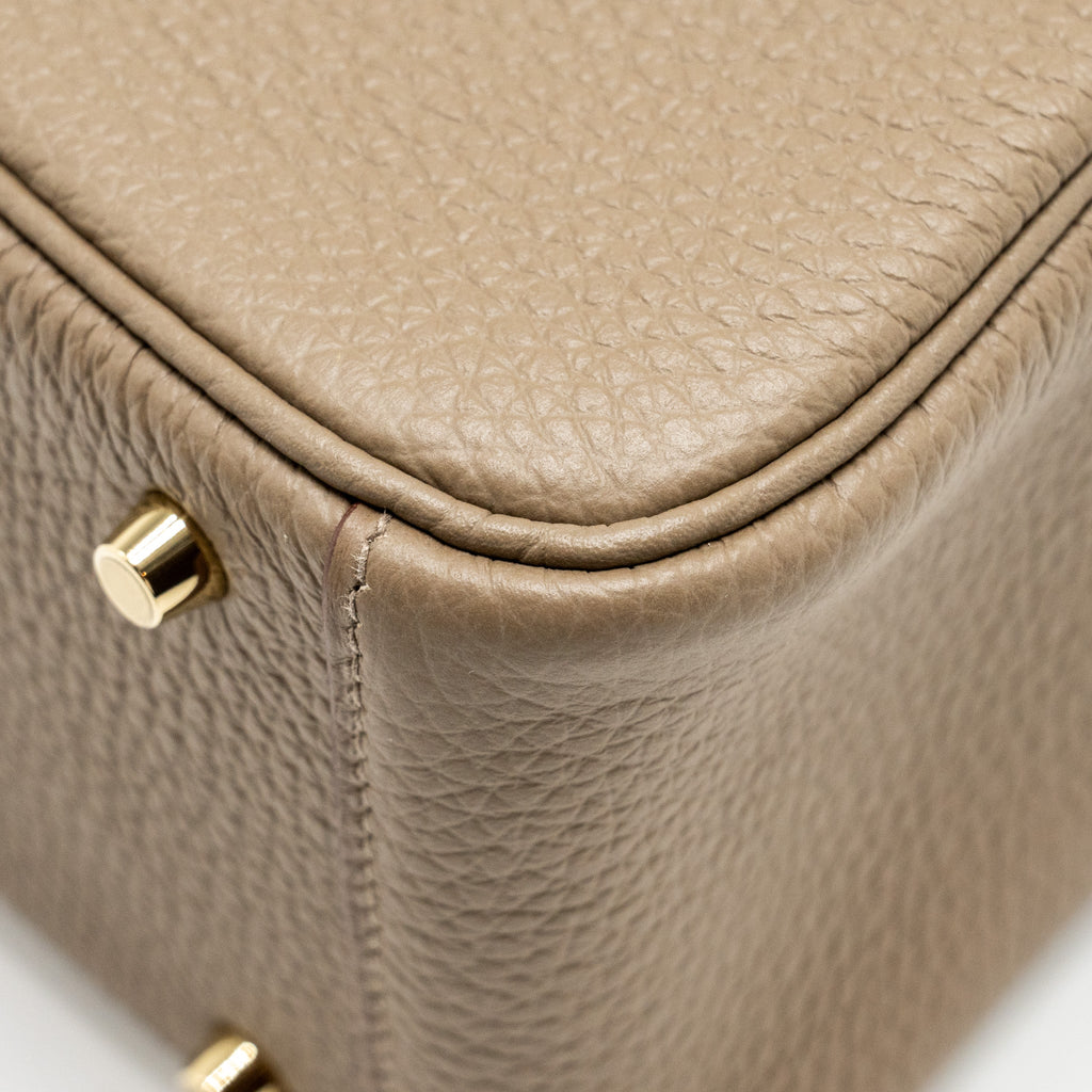 HERMES MINI LINDY CLEMENCE ETOUPE WITH CHAI-NATA-BLUE BRUME STRAP GHW