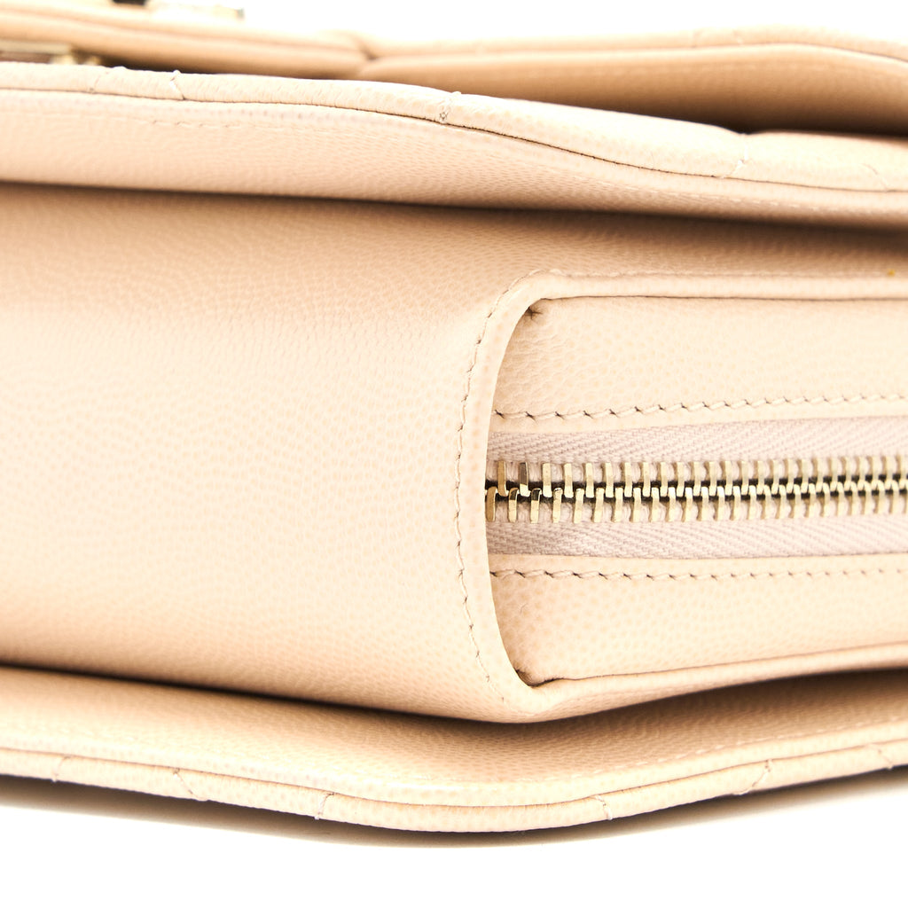 CHANEL 21K CROSSBODY BAG CAVIAR LIGHT BEIGE LGHW (MICROCHIP)
