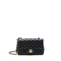 CHANEL MINI RECTANGULAR FLAP BAG LAMBSKIN BLACK LGHW
