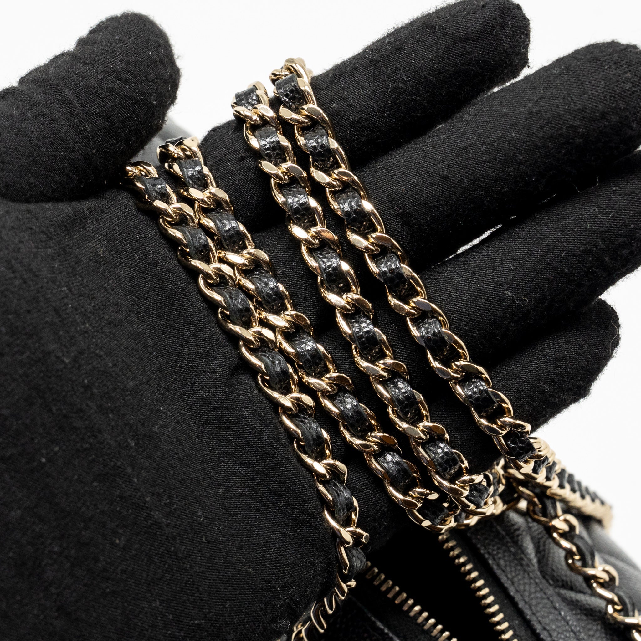 CHANEL 25P MINI BOWLING BAG CAVIAR BLACK LGHW (MICROCHIP)