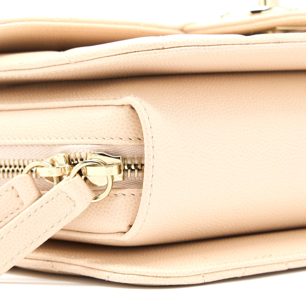 CHANEL 21K CROSSBODY BAG CAVIAR LIGHT BEIGE LGHW (MICROCHIP)