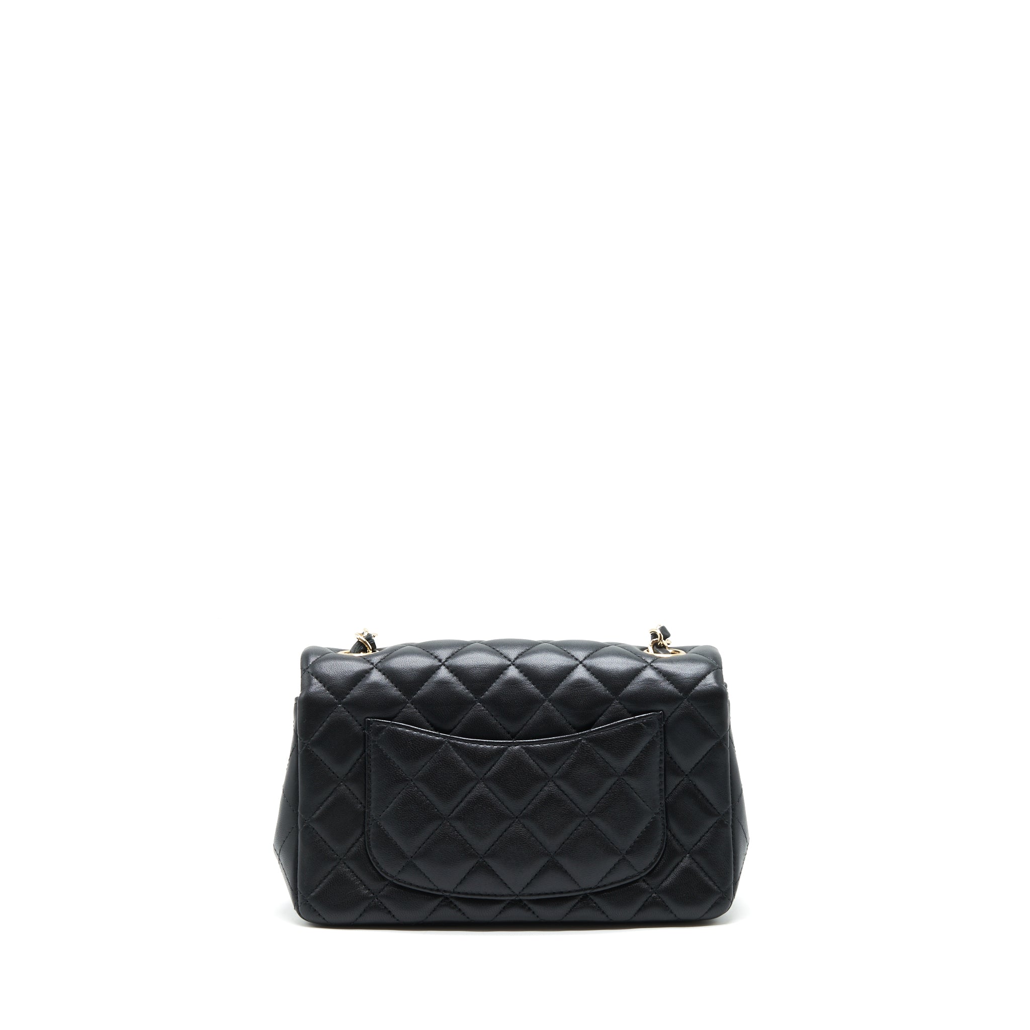 CHANEL MINI RECTANGULAR FLAP BAG LAMBSKIN BLACK LGHW