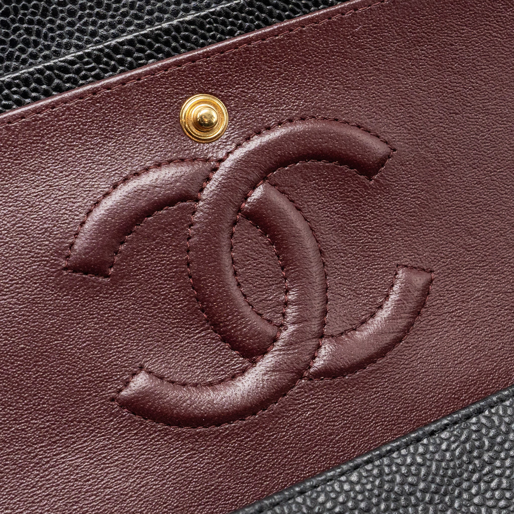CHANEL MEDIUM CLASSIC DOUBLE FLAP BAG CAVIAR BLACK GHW