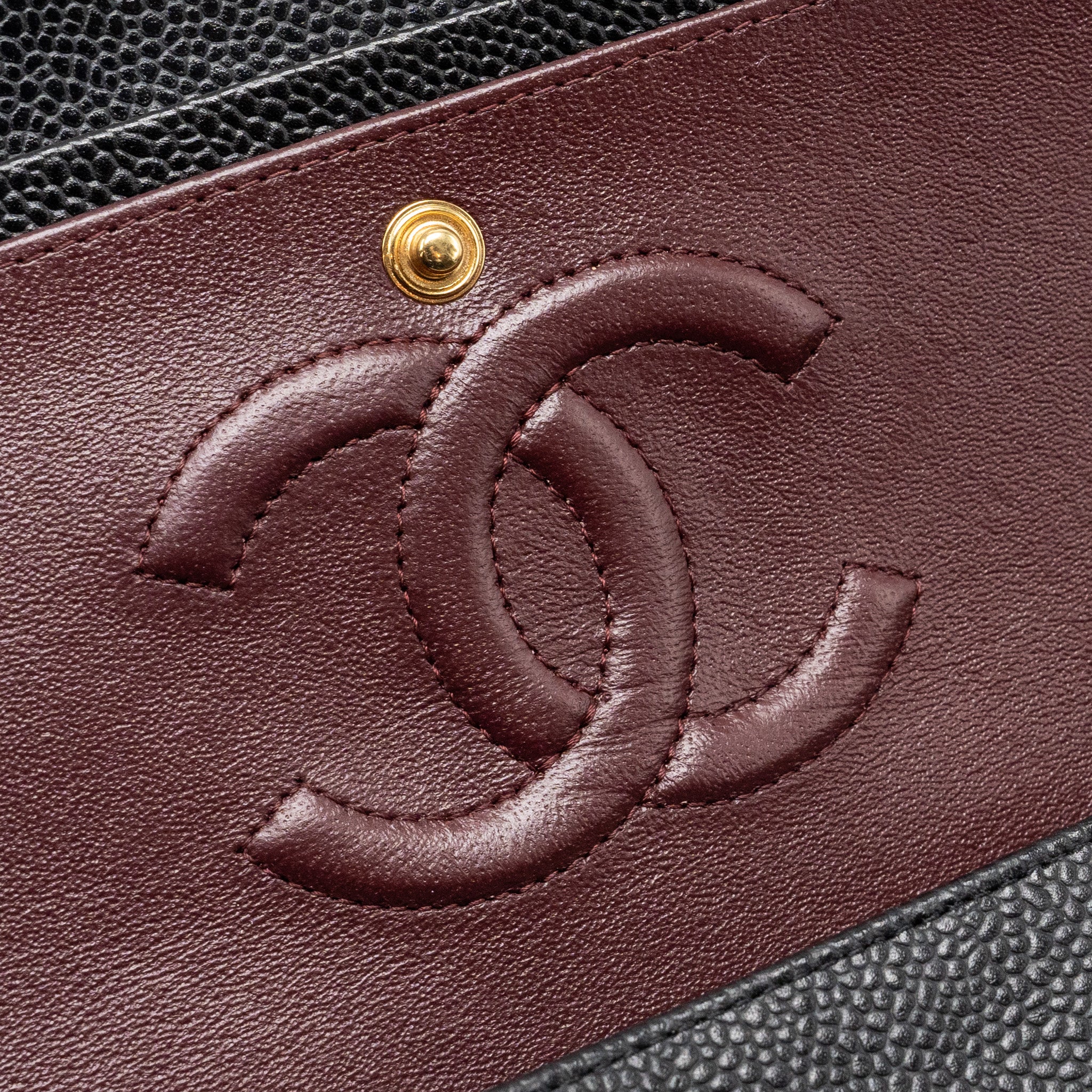 CHANEL MEDIUM CLASSIC DOUBLE FLAP BAG CAVIAR BLACK GHW