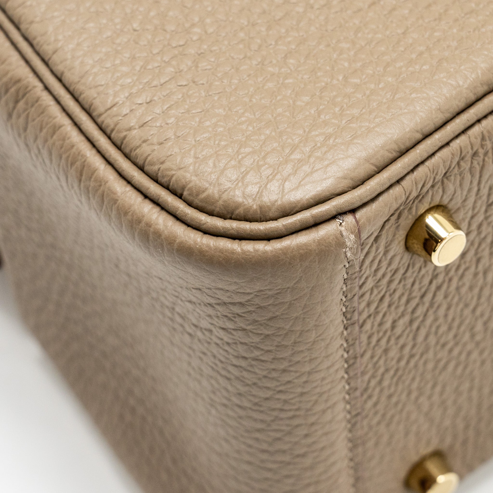 HERMES MINI LINDY CLEMENCE ETOUPE WITH CHAI-NATA-BLUE BRUME STRAP GHW