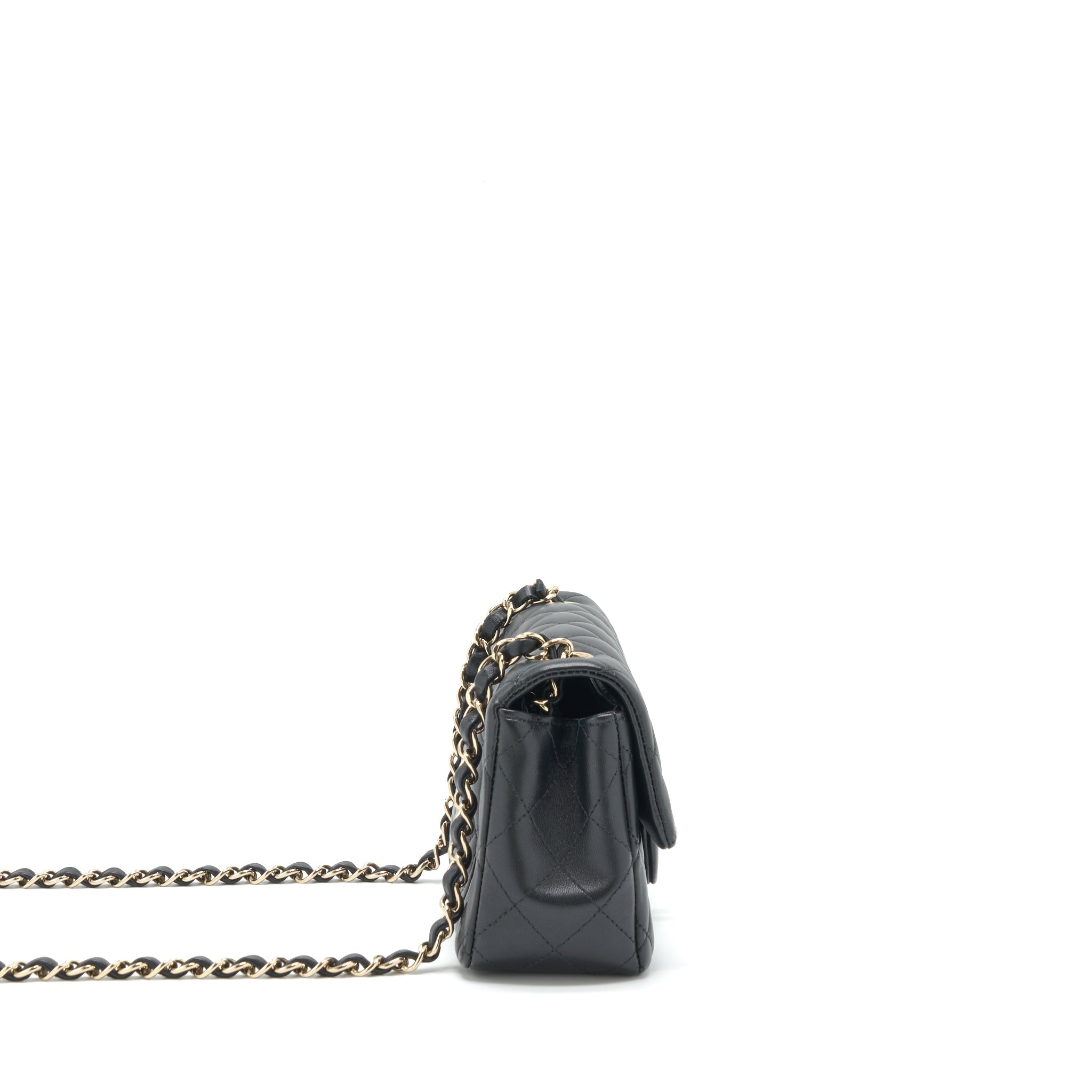 CHANEL MINI RECTANGULAR FLAP BAG LAMBSKIN BLACK LGHW