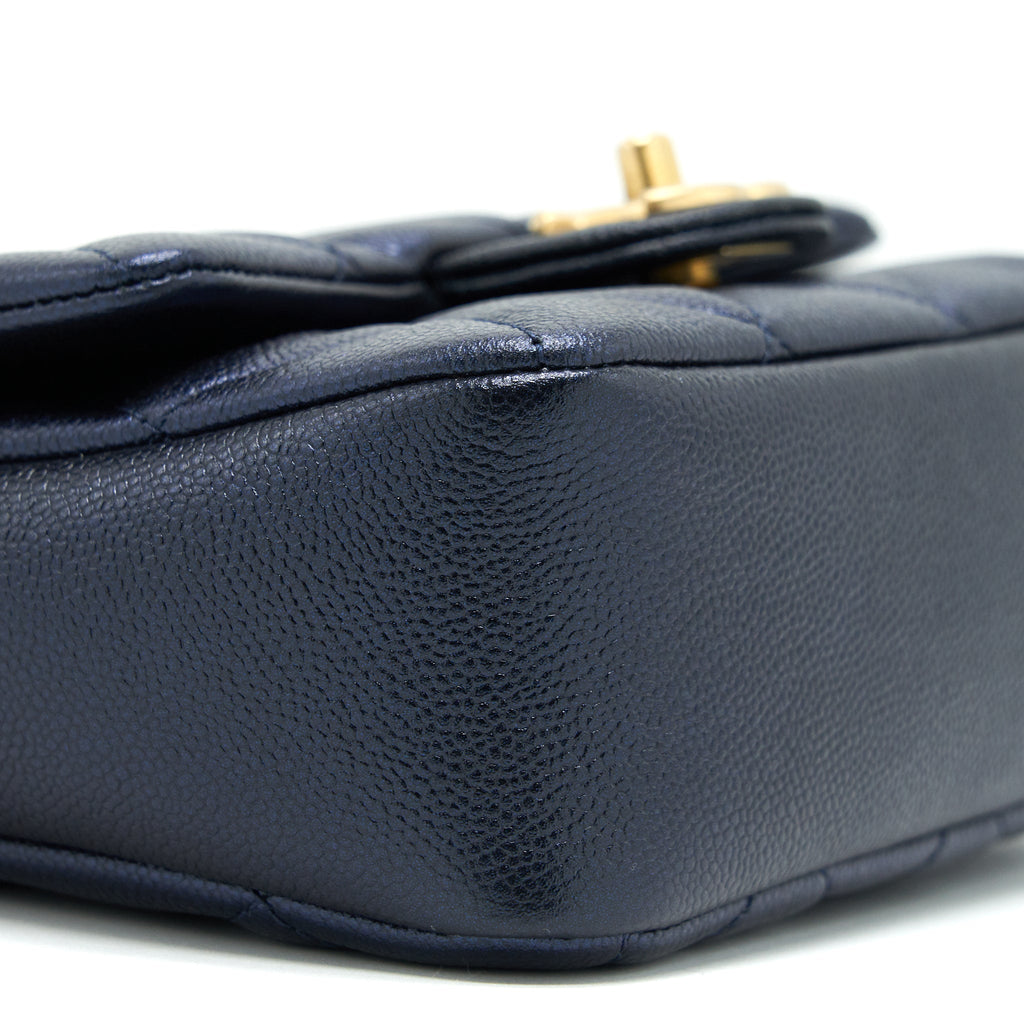 CHANEL 21K MY PERFECT MINI FLAP BAG CAVIAR BLACK GHW