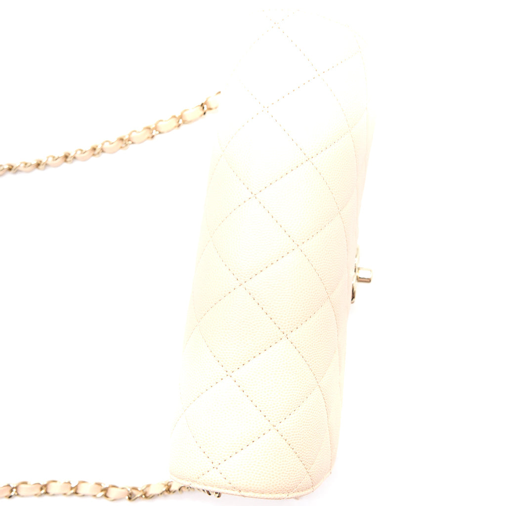 CHANEL 21K CROSSBODY BAG CAVIAR LIGHT BEIGE LGHW (MICROCHIP)