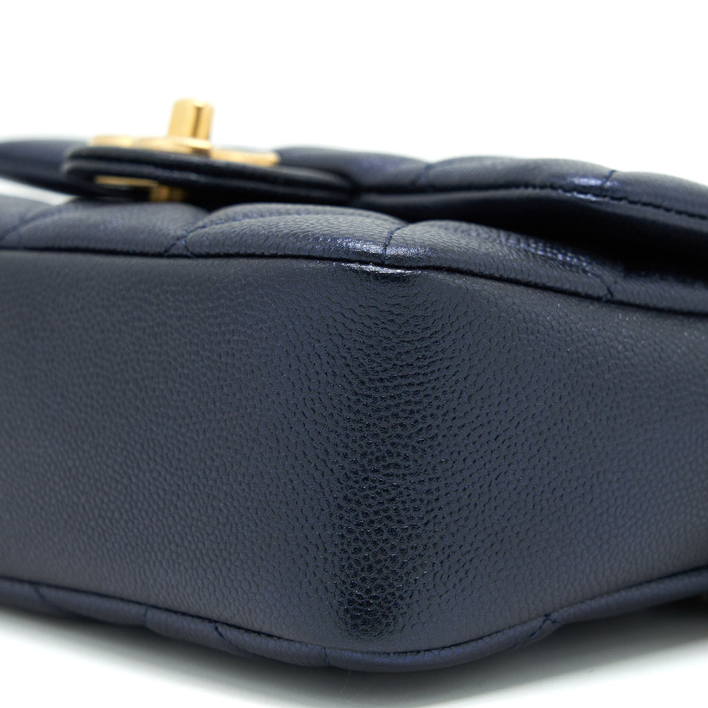 CHANEL 21K MY PERFECT MINI FLAP BAG CAVIAR BLACK GHW (MICROCHIP)
