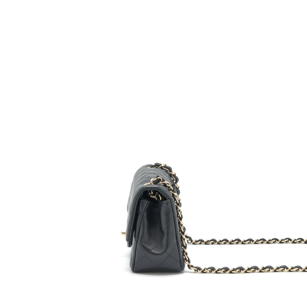 CHANEL MINI RECTANGULAR FLAP BAG LAMBSKIN BLACK LGHW