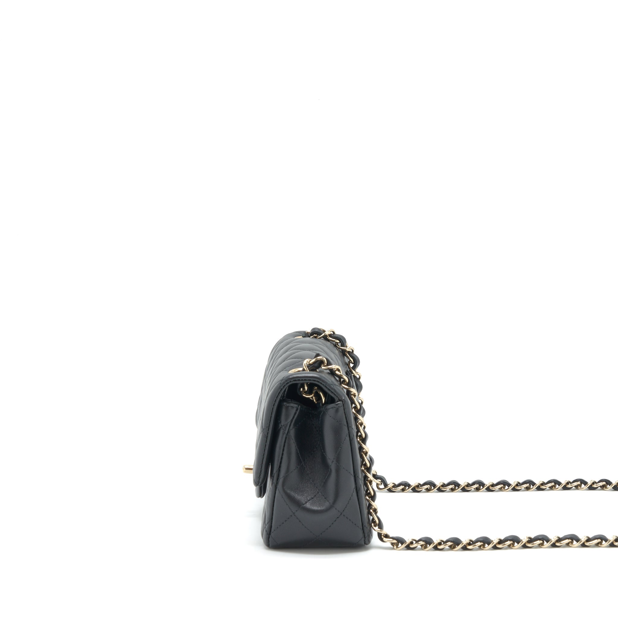 CHANEL MINI RECTANGULAR FLAP BAG LAMBSKIN BLACK LGHW