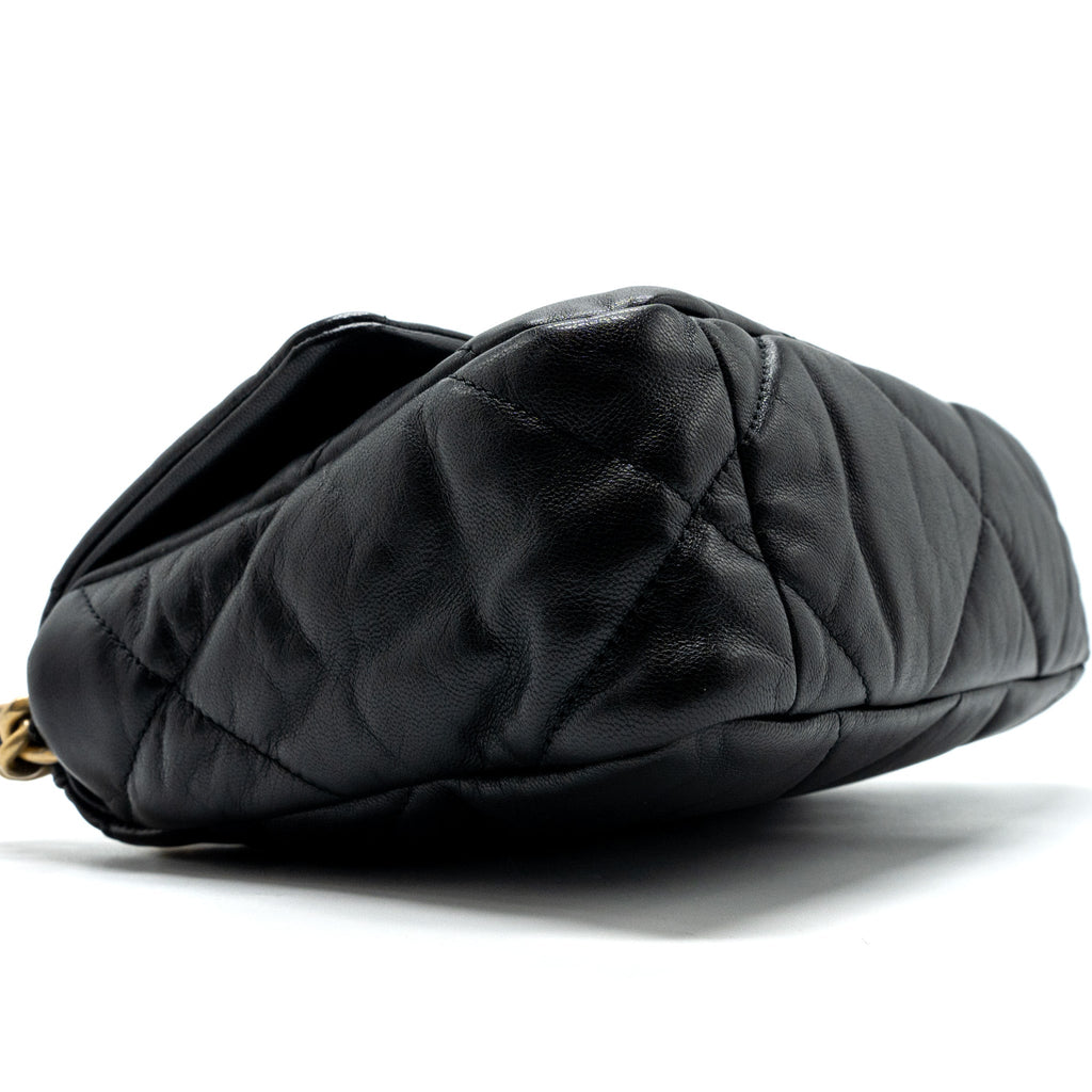 CHANEL SMALL 19 BAG GOATSKIN BLACK MULTICOLOUR HARDWARE