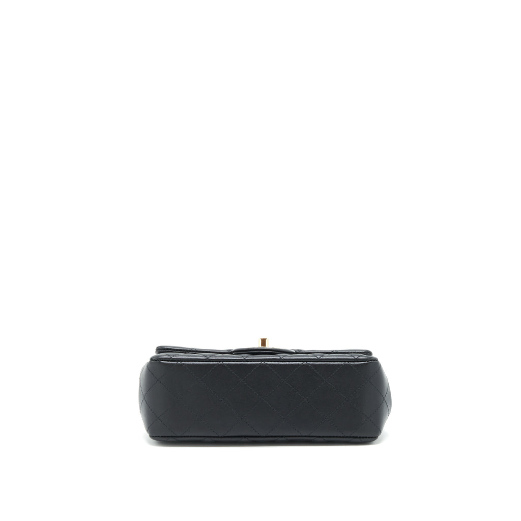 CHANEL MINI RECTANGULAR FLAP BAG LAMBSKIN BLACK LGHW