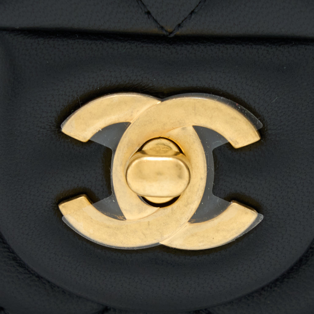 CHANEL 22S PEARL CRUSH MINI SQUARE FLAP BAG LAMBSKIN BLACK GHW(MICROCHIP)