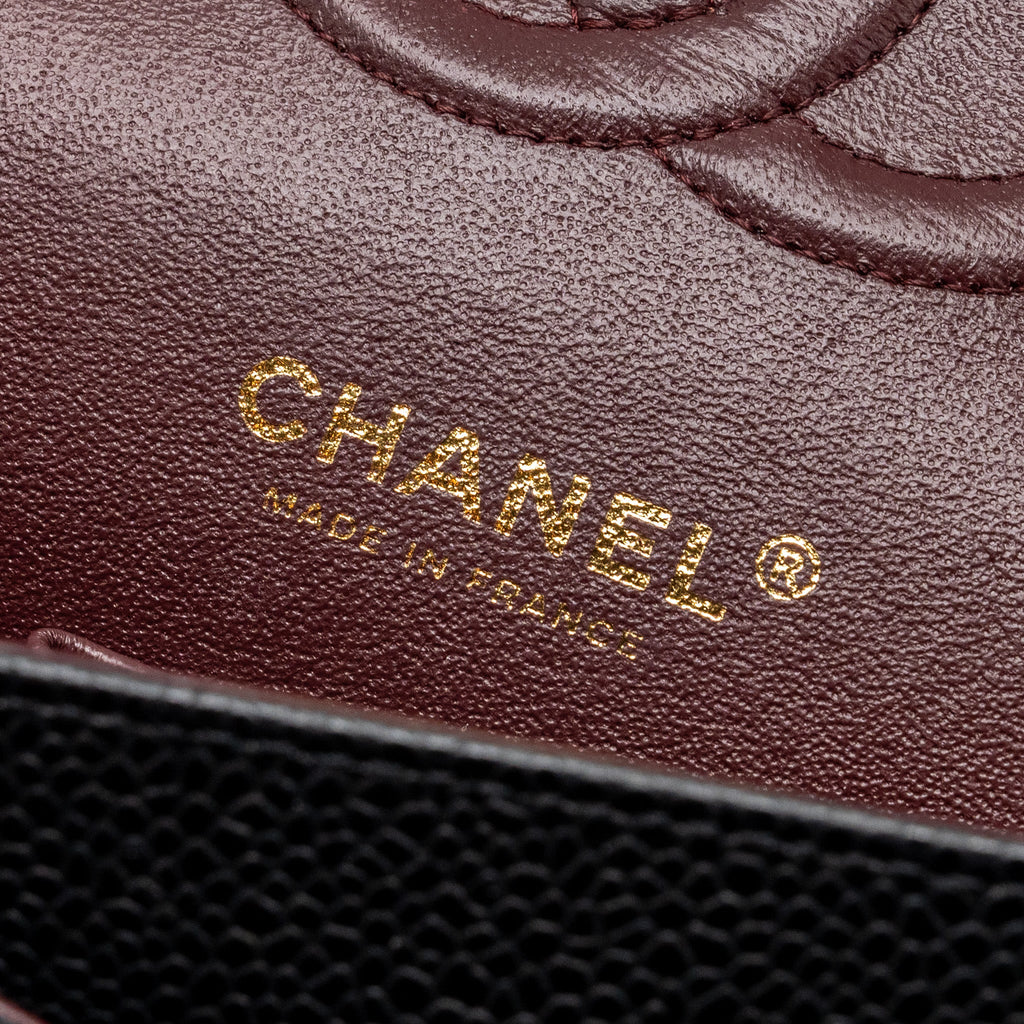 CHANEL MEDIUM CLASSIC DOUBLE FLAP BAG CAVIAR BLACK GHW