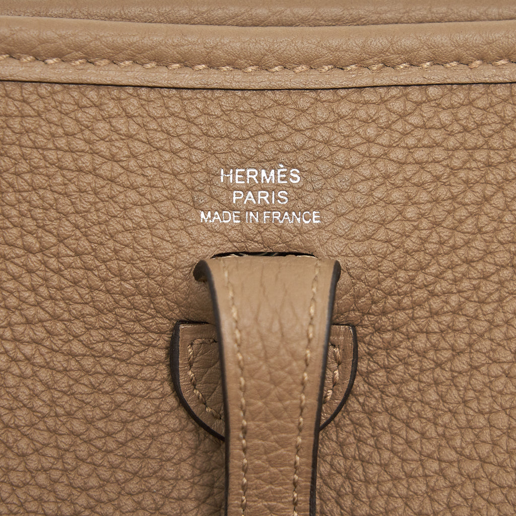 HERMES MINI EVELYNE 16 AMAZON BAG BEIGE DE WEIMAR/ GRIS ETAN