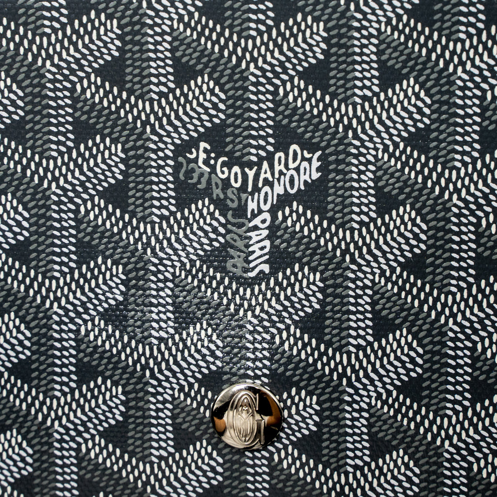 GOYARD PLUMET POCKET WALLET GOYARDINE CANVAS/CHEVROCHES CALFSKIN GREY SHW