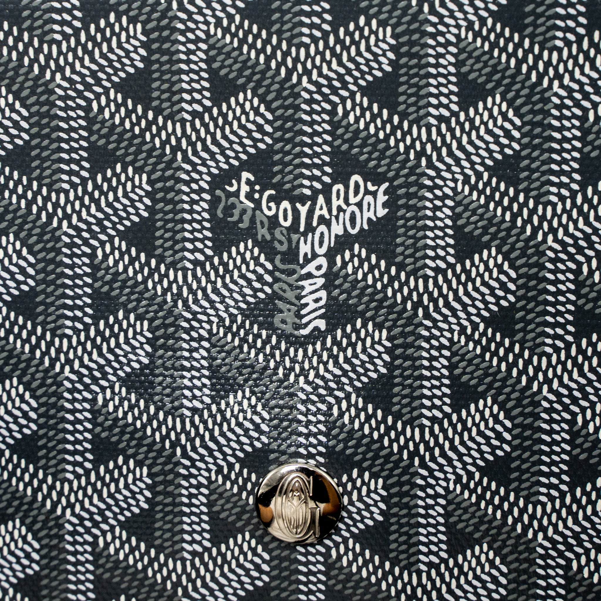 GOYARD PLUMET POCKET WALLET GOYARDINE CANVAS/CHEVROCHES CALFSKIN GREY SHW