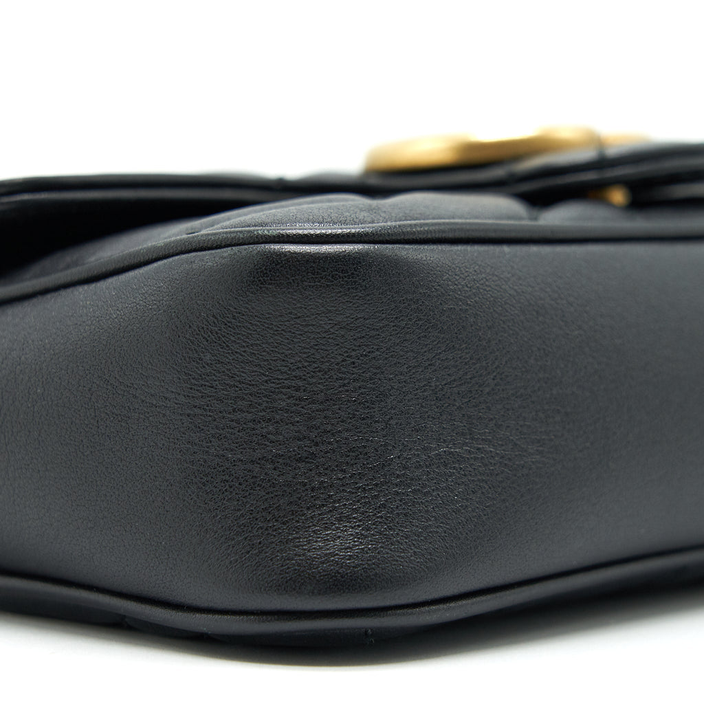GUCCI GG MARMONT SUPER MINI BLACK GHW