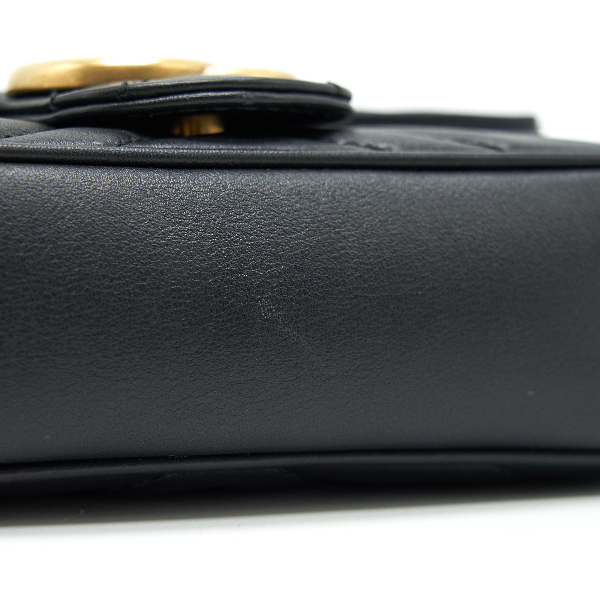 GUCCI GG MARMONT SUPER MINI BLACK GHW