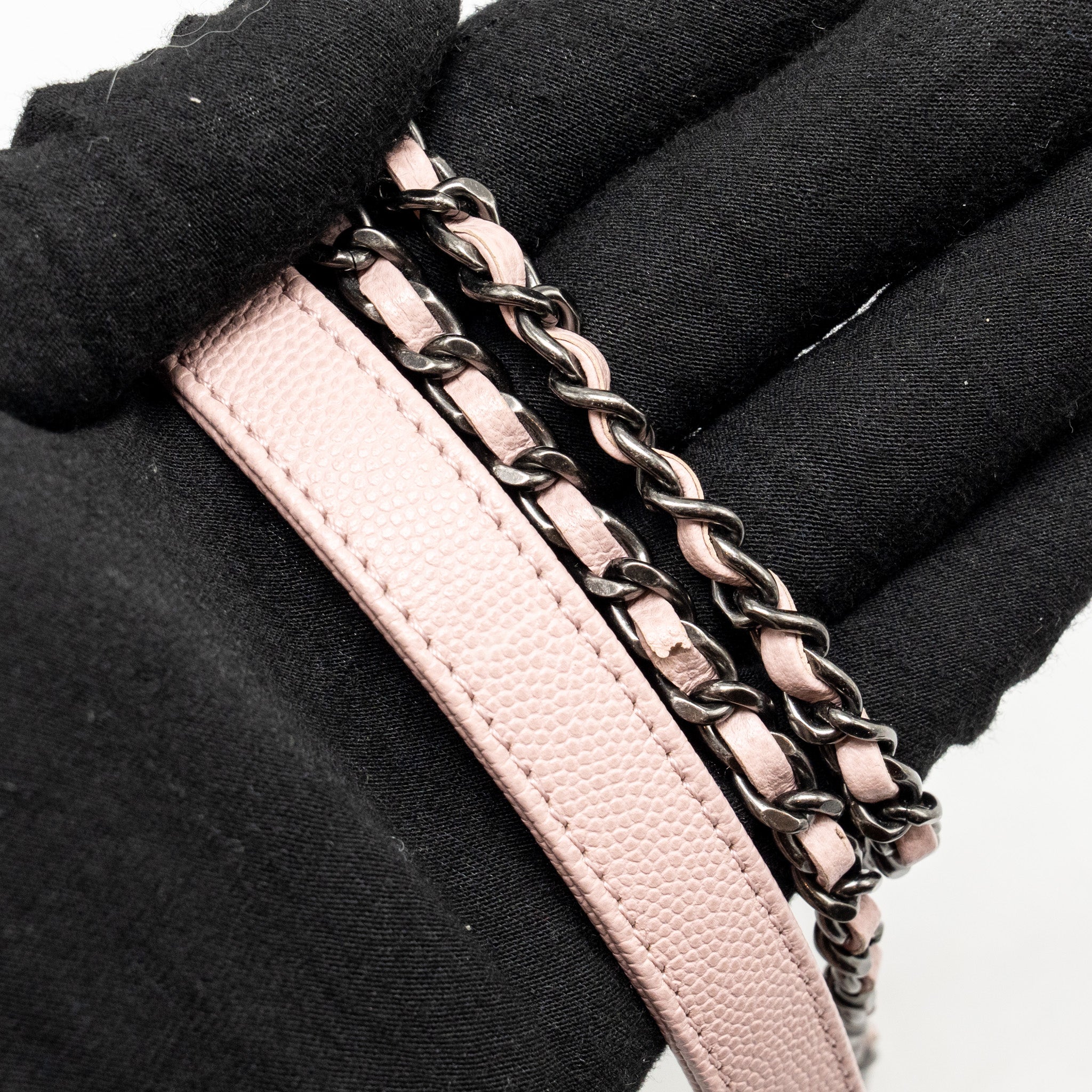 CHANEL SMALL COCO HANDLE CAVIAR PINK RUTHENIUM SHW