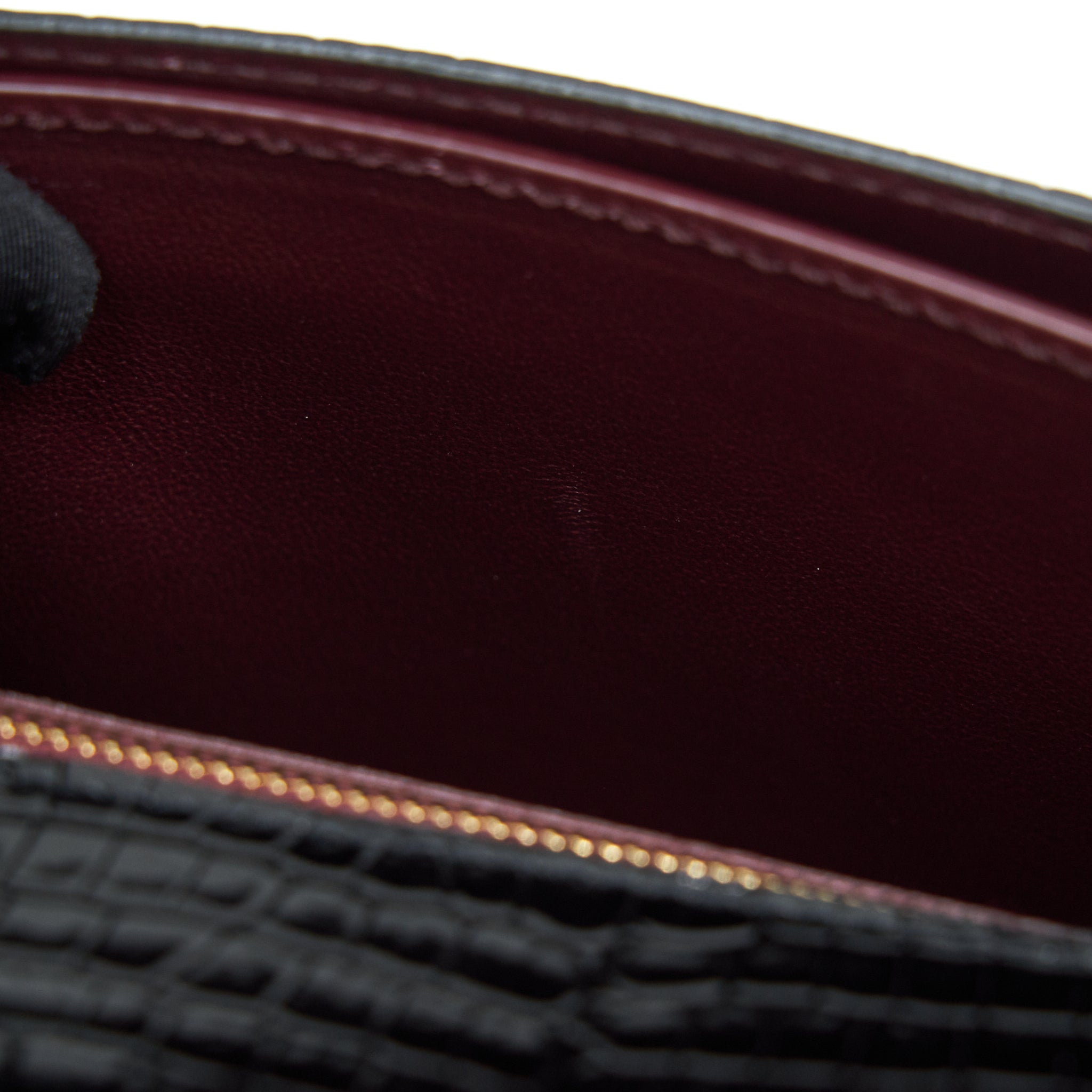 SAINT LAURENT CASSANDRA MONOGRAM CLASP BAG CROC-EMBOSSED CALFSKIN BLACK GHW