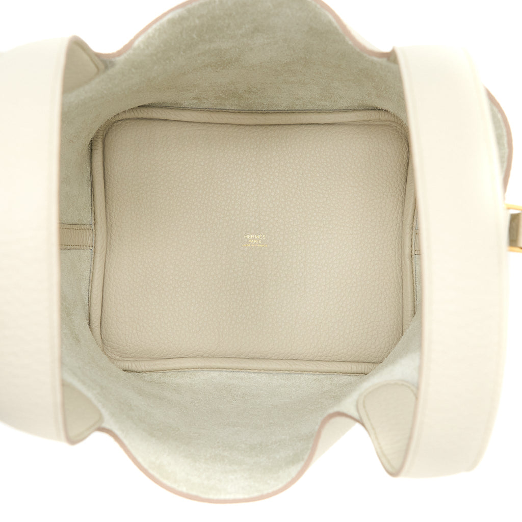 HERMES PICOTIN 22 LOCK BAG CLEMENCE 8L BETON GHW