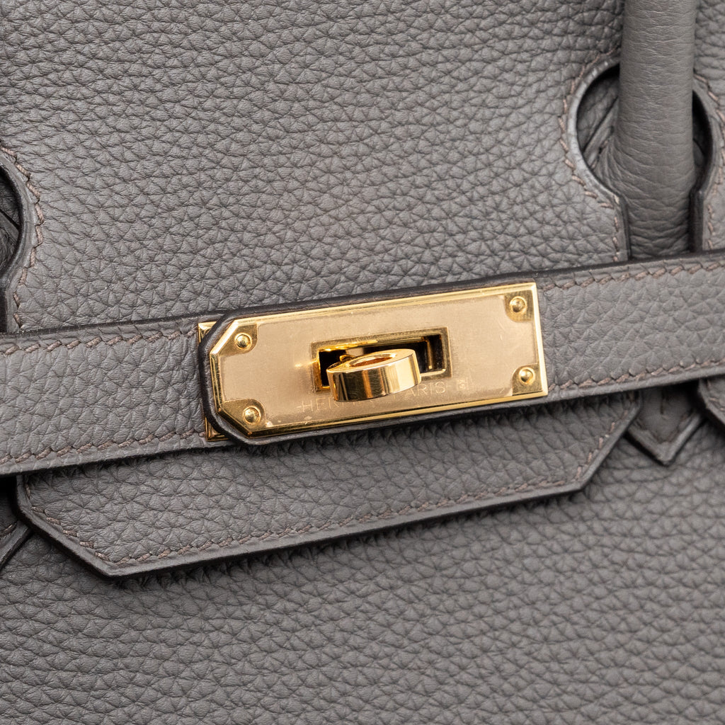 HERMES BIRKIN 30 TOGO LEATHER GRIS ETAIN RGHW
