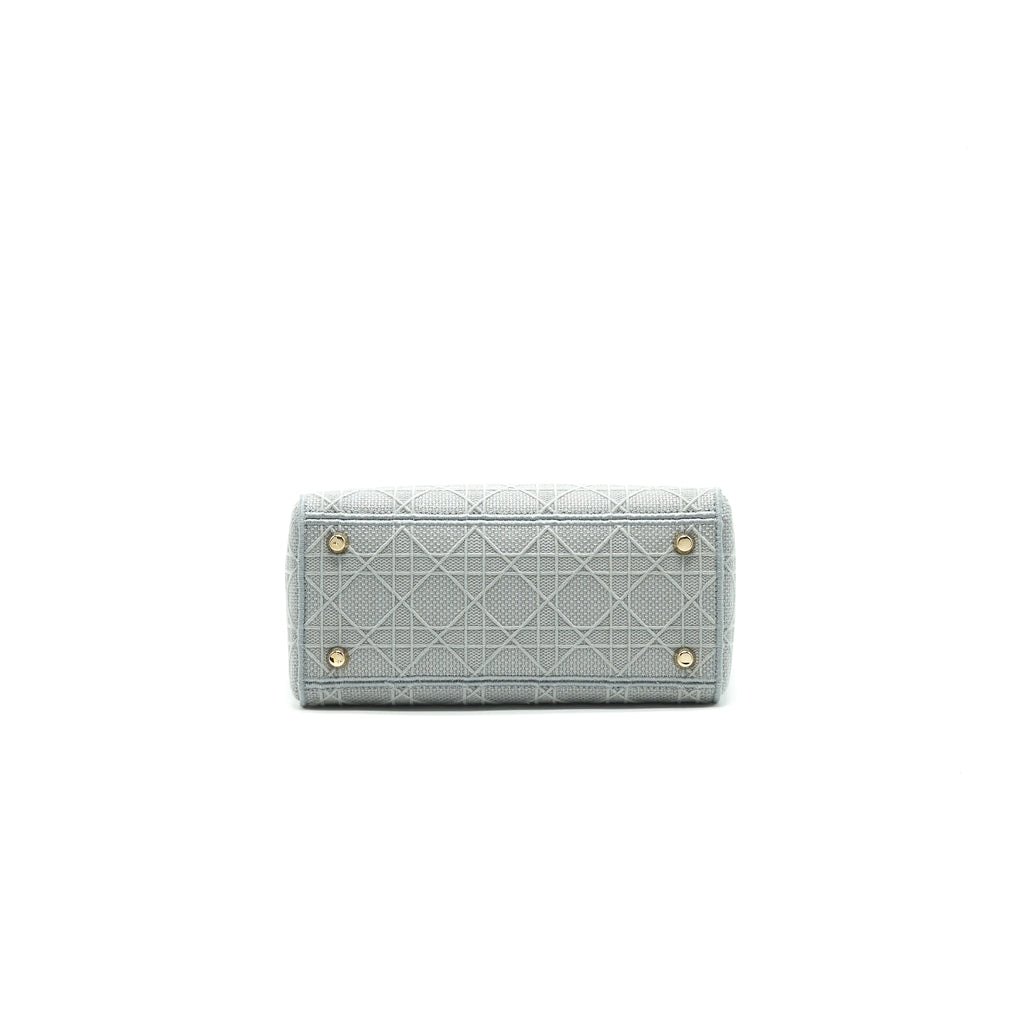 CHRISTIAN DIOR CANNAGE CANVAS MEDIUM LADY DIOR GREY