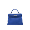 HERMES KELLY 32 7T BLEU ELECTRIQUE EPSOM