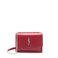 SAINT LAURENT/YSL SUNSET BAG CALFSKIN RED SHW