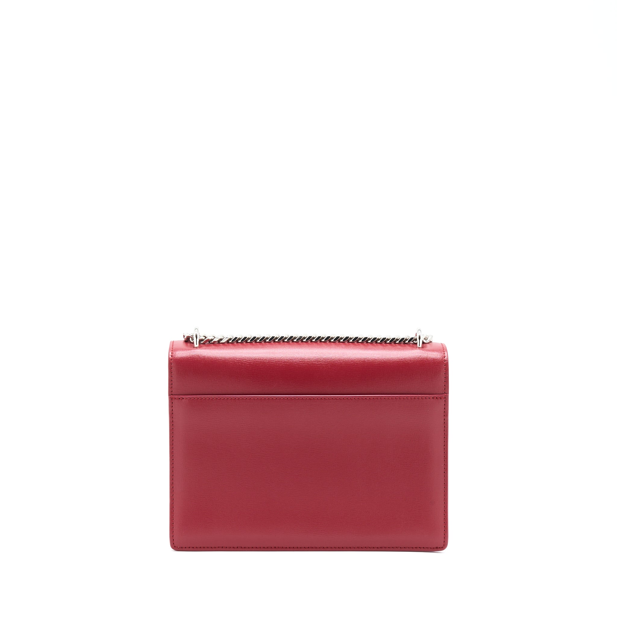 SAINT LAURENT/YSL SUNSET BAG CALFSKIN RED SHW