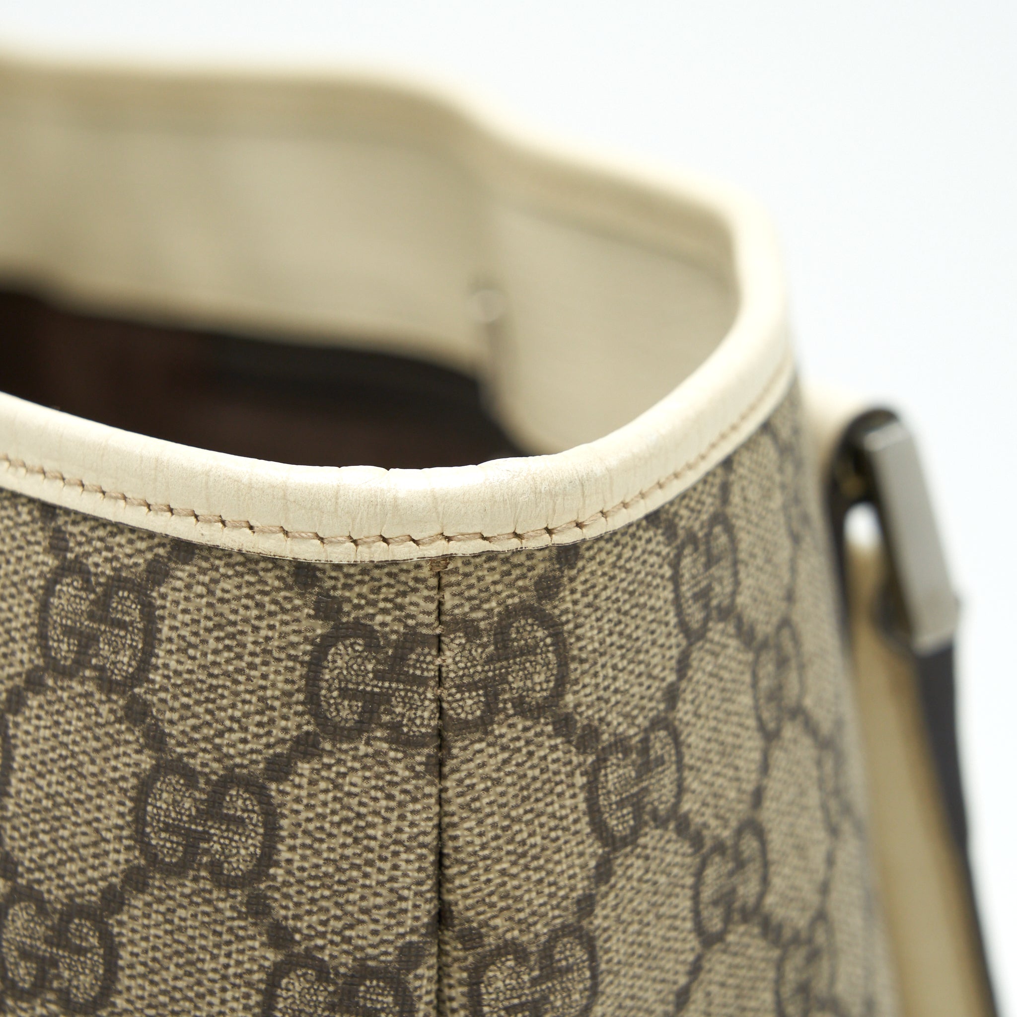 GUCCI TOTE BAG GG SUPREME CANVAS AND LEATHER SHW