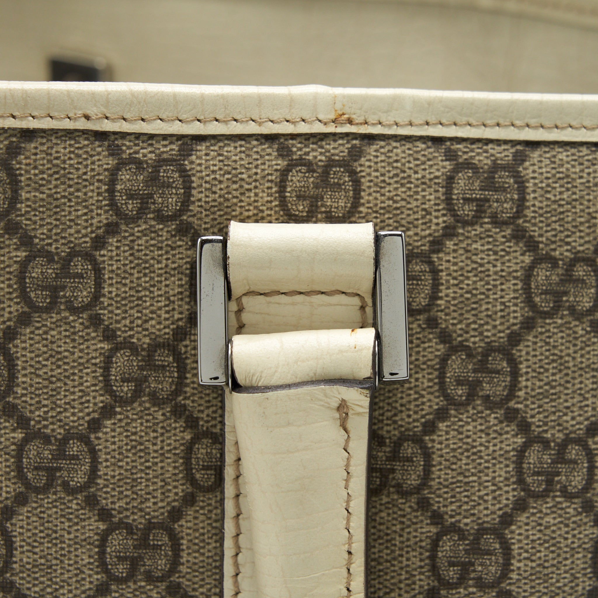 GUCCI TOTE BAG GG SUPREME CANVAS AND LEATHER SHW